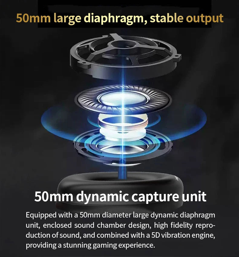 Casque Gaming Sans Fil 2.4G Bluetooth