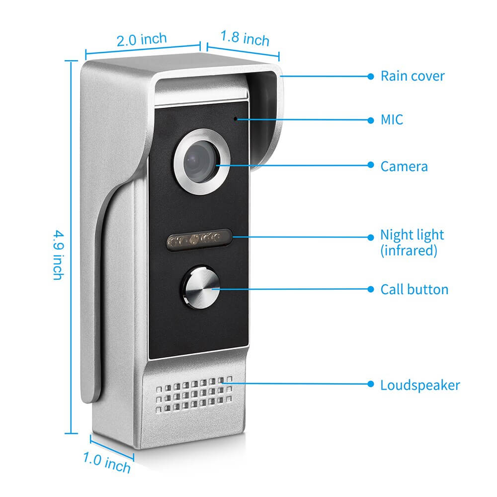 4.3 Inch Doorbell Video Camera Wired Touch Monitor Intercom Waterproof IR Night 700TVL Vision For Home Surveillance 4 wire setup SARAOU