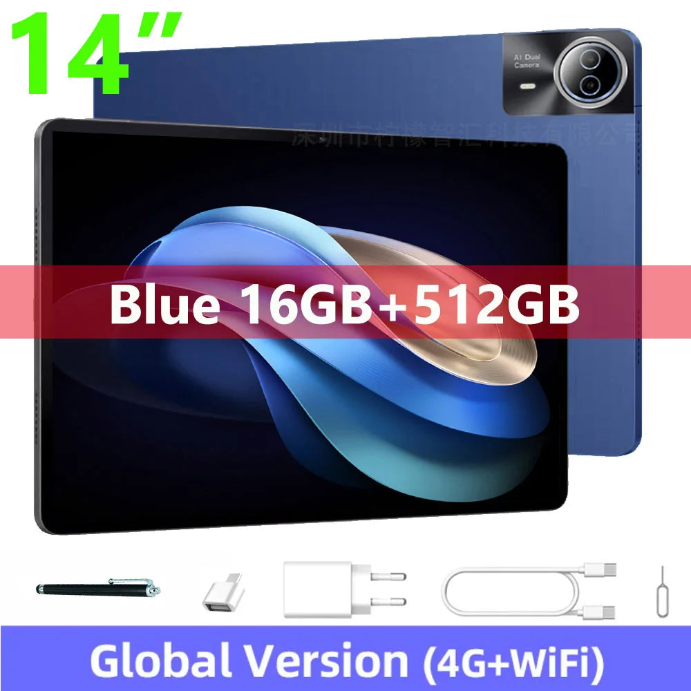 Tablette Android 14 Pouces Grand Écran 16GB RAM 512GB | SARAOU
