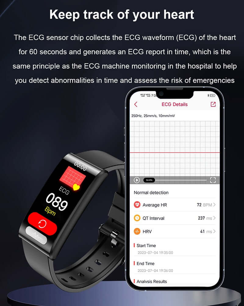 2023 New ECG Smart Watch Women Men Sports Fitness Smartwatch Waterproof Watch Bluetooth Sleep Heart Rate Monitor Smart Wristband SARAOU