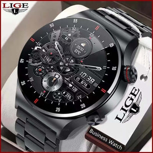 LIGE ECG+PPG Bluetooth Call Smart Watch Men 2023 Sports Bracelet NFC Waterproof Custom Watch Face Men SmartWatch For IOS Android SARAOU