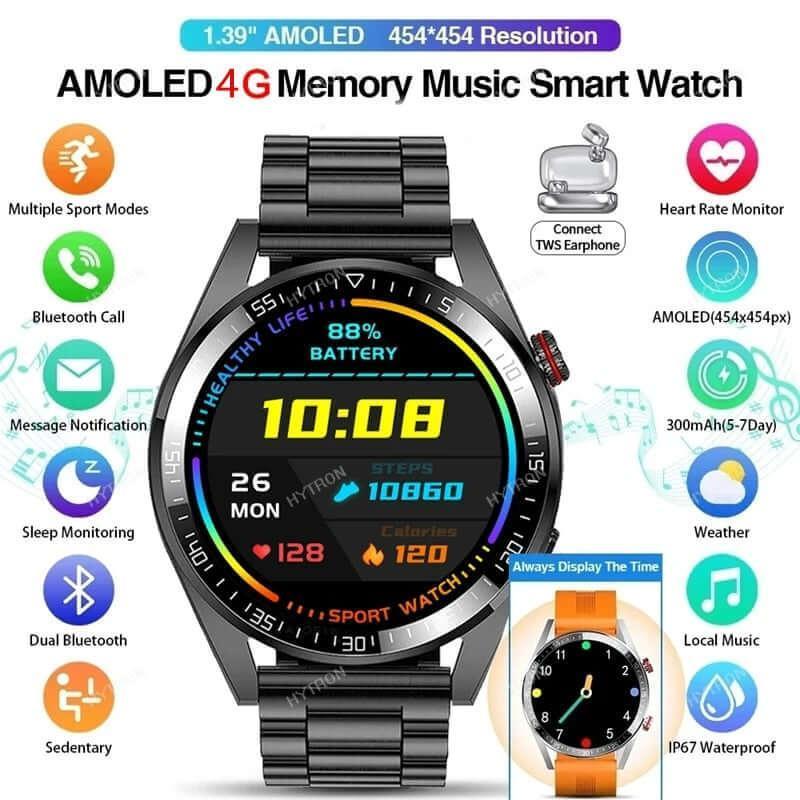 SARAOU Smart Watch AMOLED Screen Bluetooth call - SARAOU