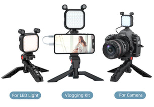 MAMEN Vlogging Kit Video Record Toolkit with Monitoring Microphone LED Fill Light for Smartphone SLR Camera for Live YouTube