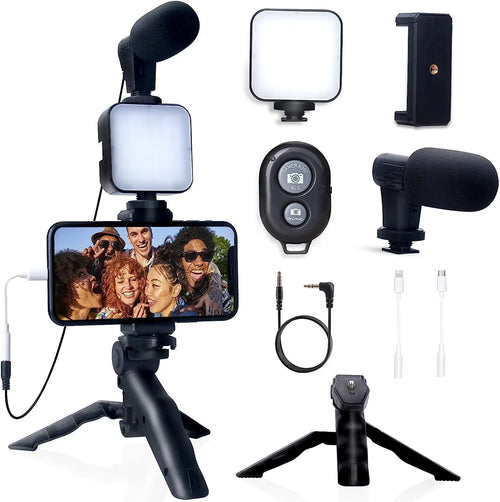 Kit Vlogging Smartphone - Trépied & Microphone | Idéal TikTok, YouTube & Live