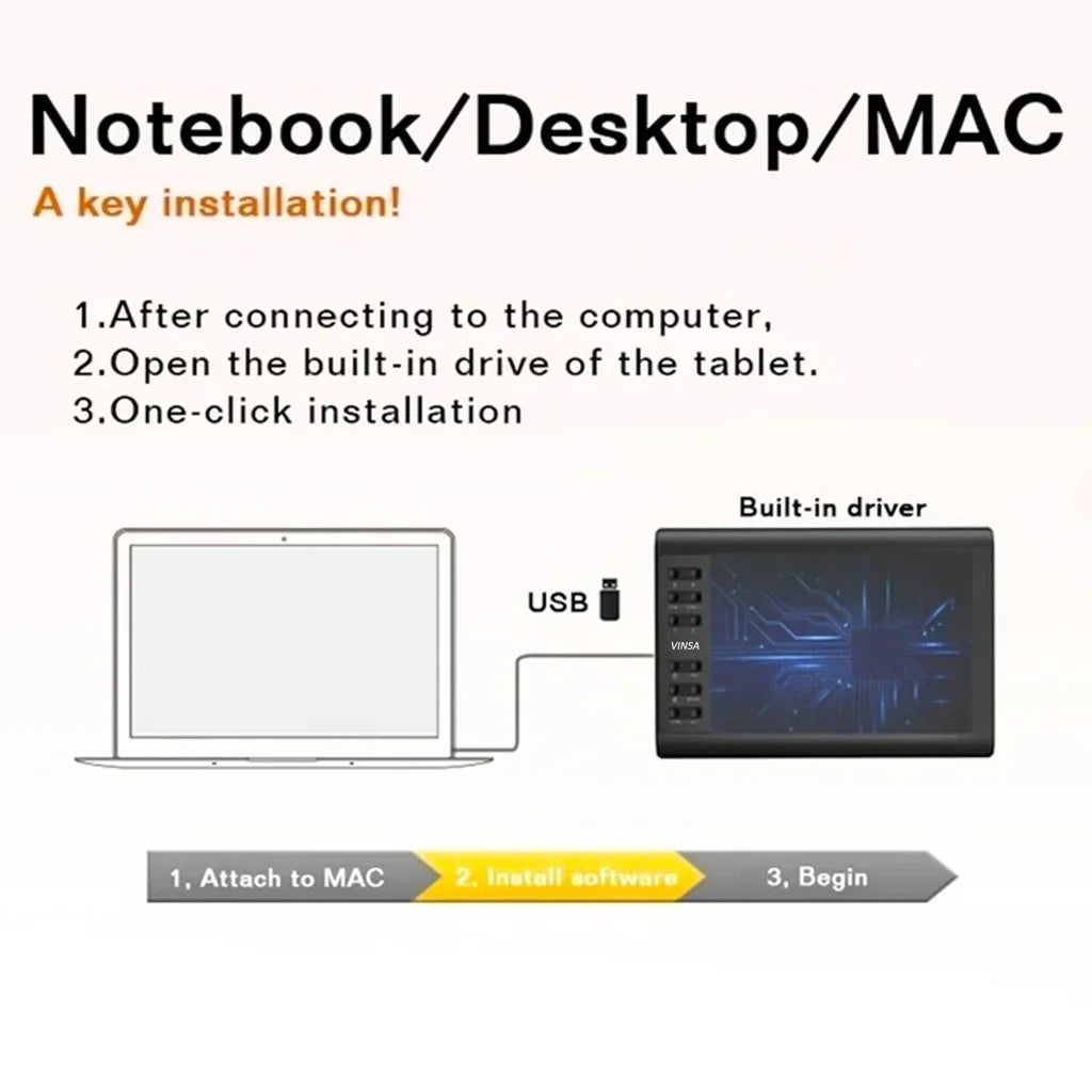 Tablette Graphique 10x6'' Numérique
