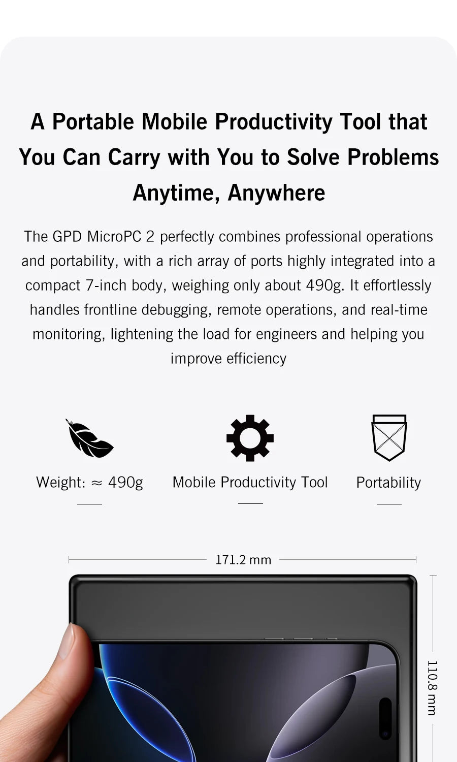 GPD Micro PC 2 Mini Ordinateur Portable Intel N250