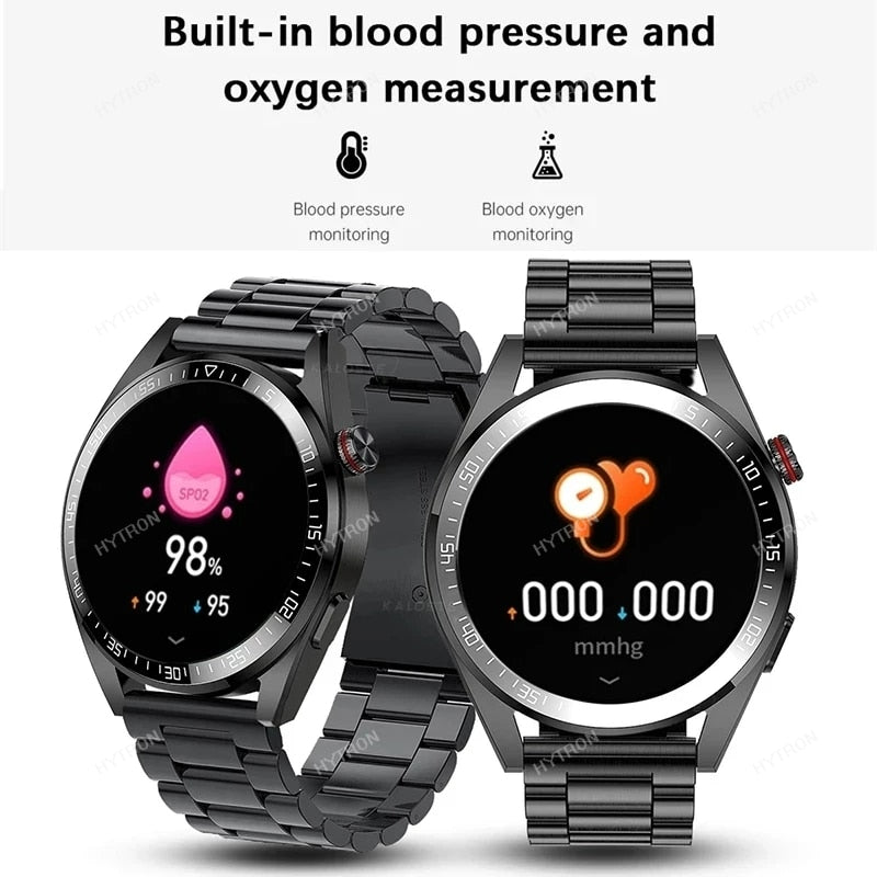 New Smart Watch Mens 4G Memory Local Music Player 466*466 AMOLED Screen Bluetooth Call Sports Man Smartwatch For Samsung Huawei SARAOU