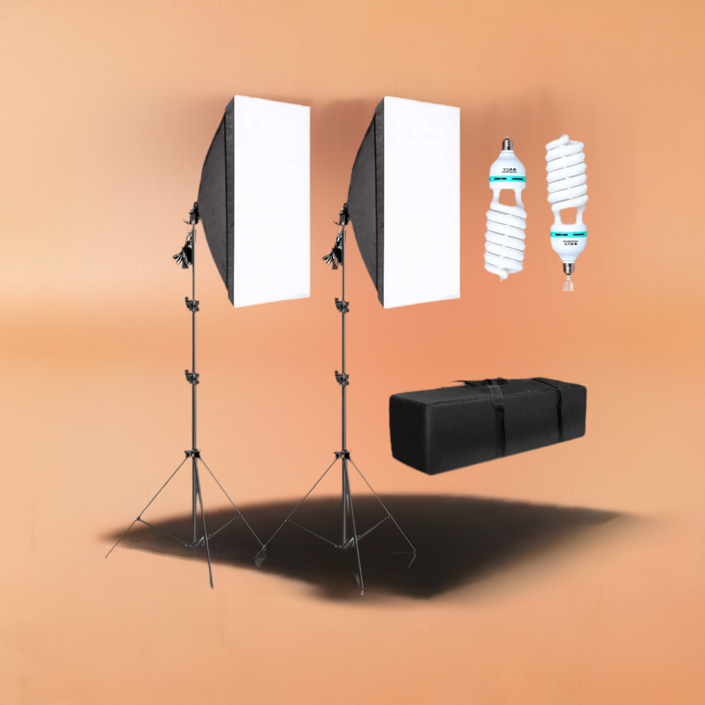 Kit d'éclairage Softbox pour photographie 50x70CM, système d'éclairage professionnel avec ampoules photographiques E27, équipement de Studio Photo