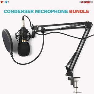  Microphone Kit W/ Arm Stand Game Chat Audio Recording Computer REC SET