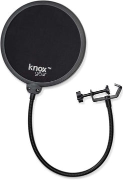 USB Microphone (Blackout) Bundle with Knox Gear Headphones and Pop Filter (3 Items)